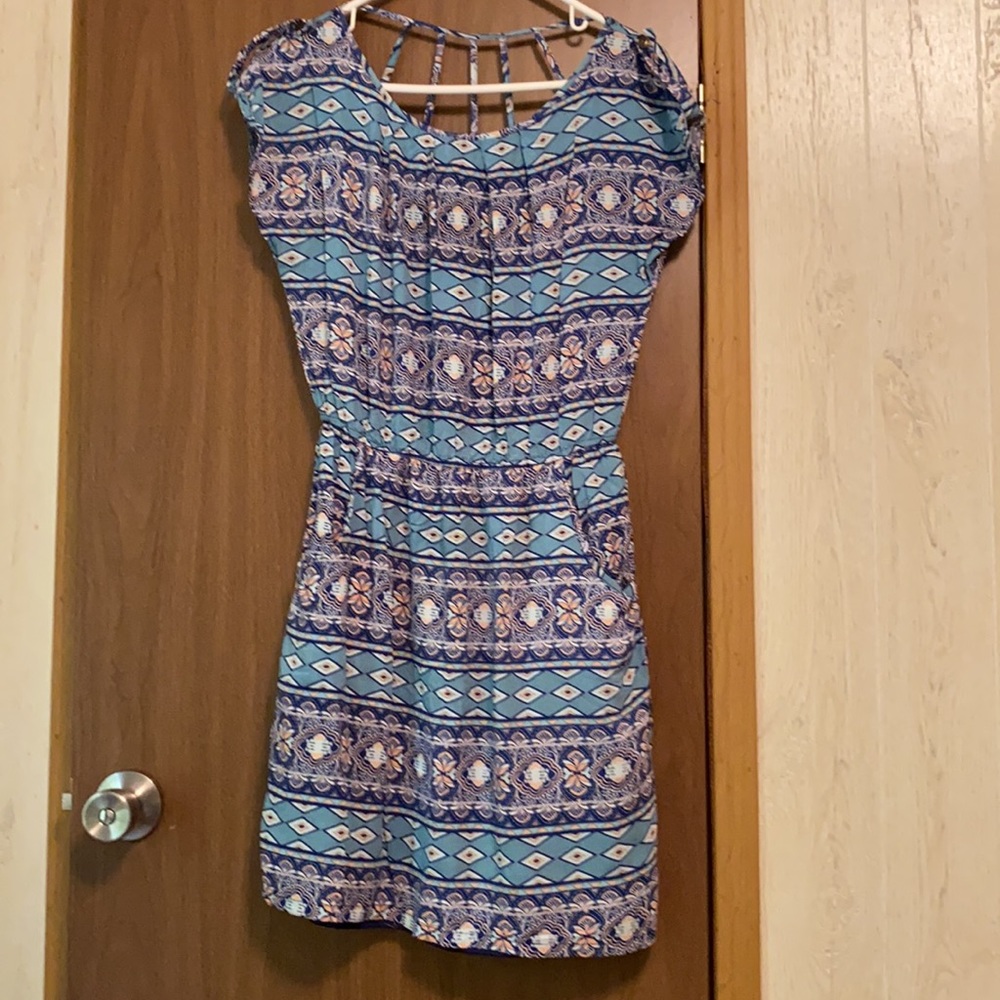 Boho Mini Dress w/Pockets
